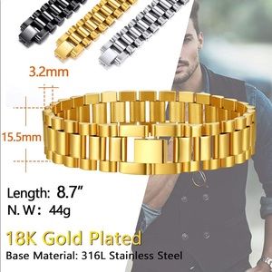 ChainsPro , Chunky Cool Mens Wristband Bra…